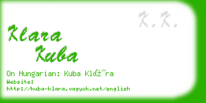 klara kuba business card